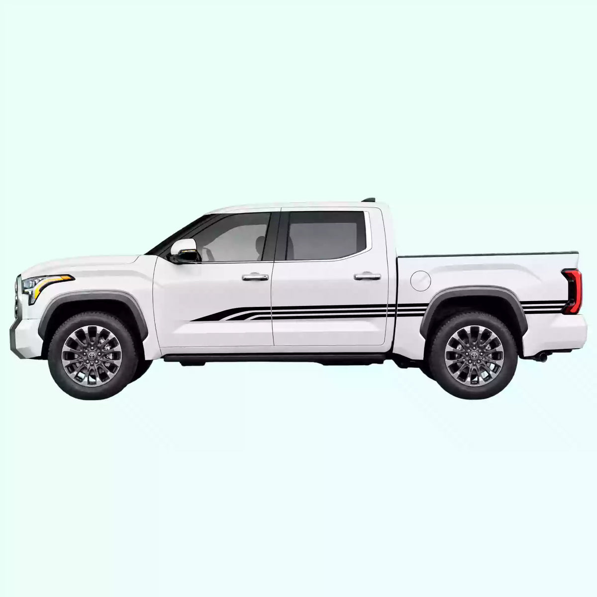 3rd Gen Toyota Tundra Old School Side Stripes Vinyl Graphics Kit Black