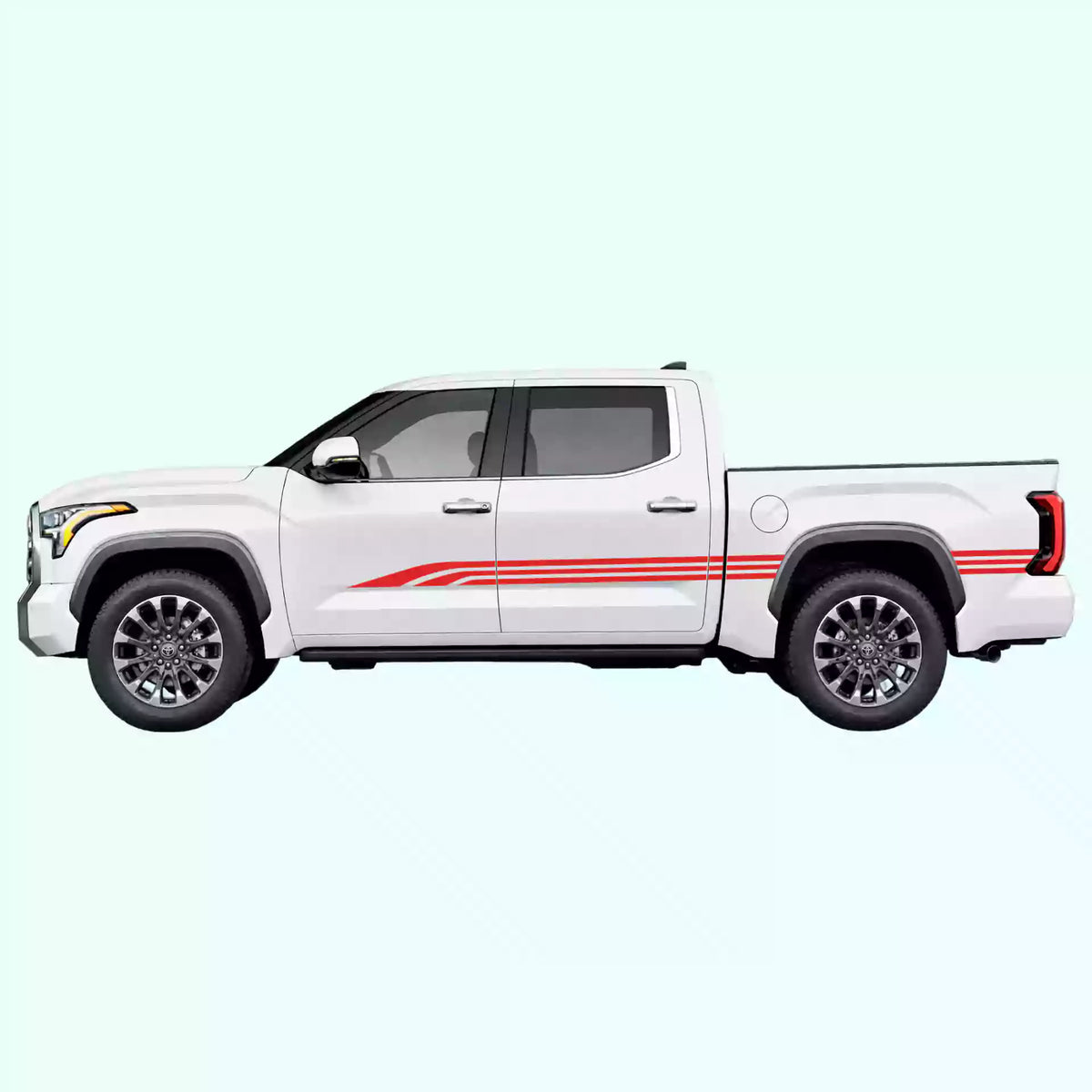 3rd Gen Toyota Tundra Old School Side Stripes Vinyl Graphics Kit Red