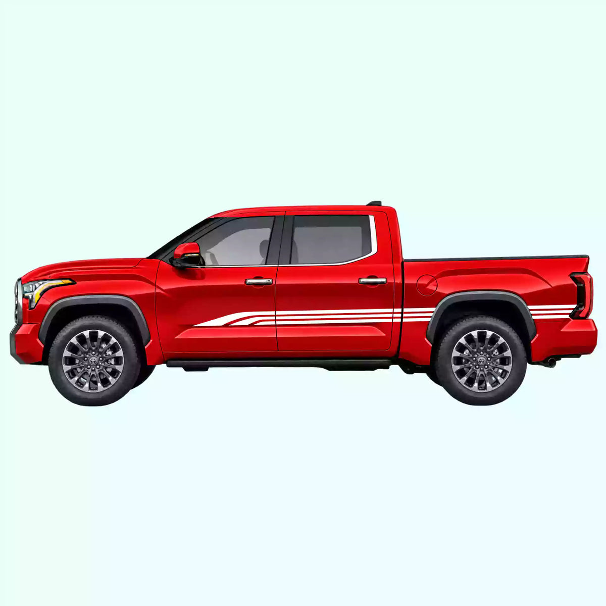 3rd Gen Toyota Tundra Old School Side Stripes Vinyl Graphics Kit White