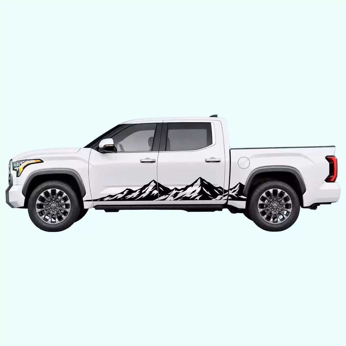 3rd Gen Toyota Tundra Peak Mountain Rocker Stripes Vinyl Graphics Kit Black