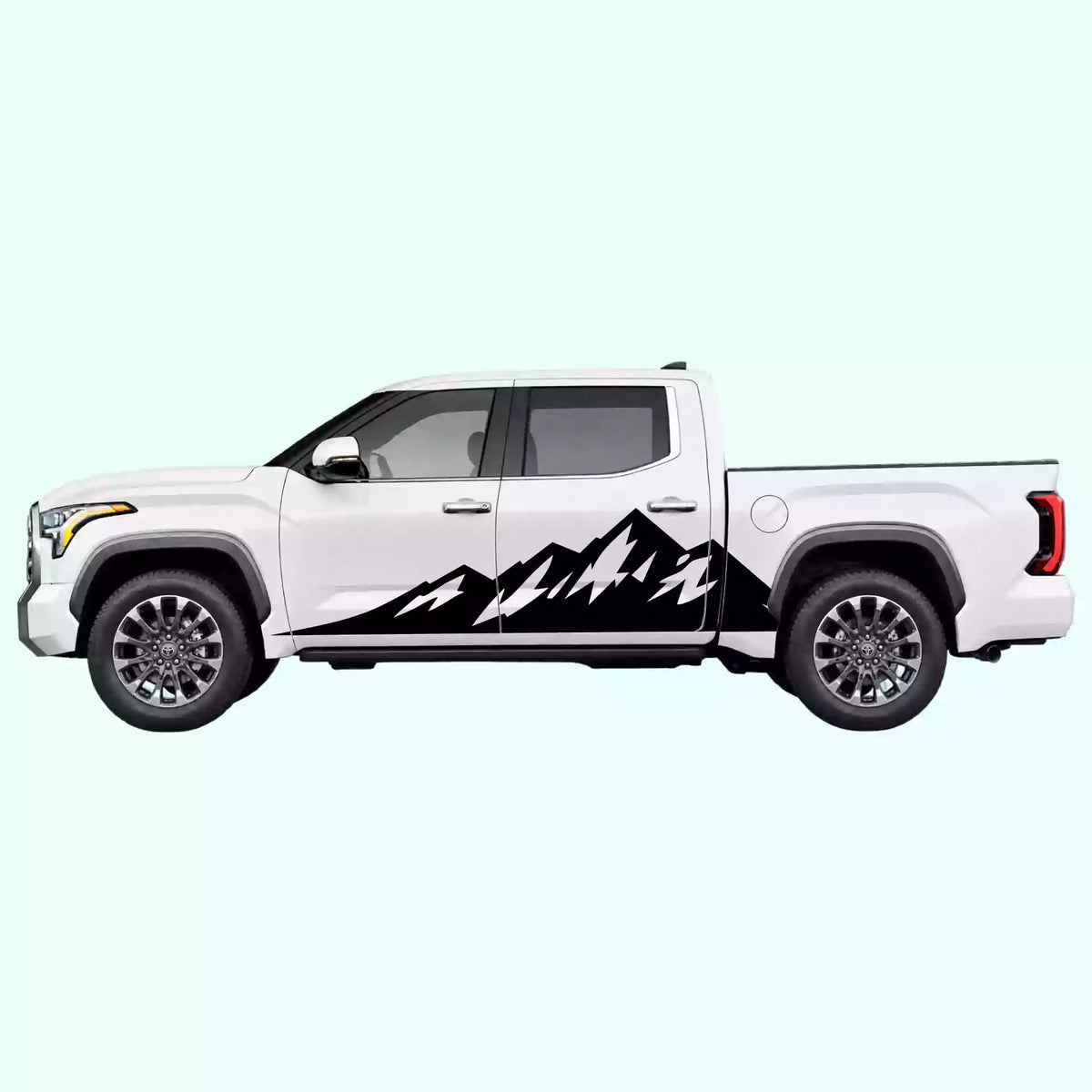 3rd Gen Toyota Tundra Peak Mountain Side Decals Vinyl Graphics Kit Black