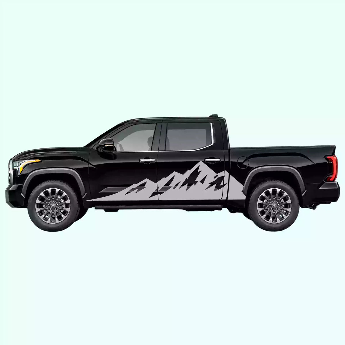 3rd Gen Toyota Tundra Peak Mountain Side Decals Vinyl Graphics Kit Gray