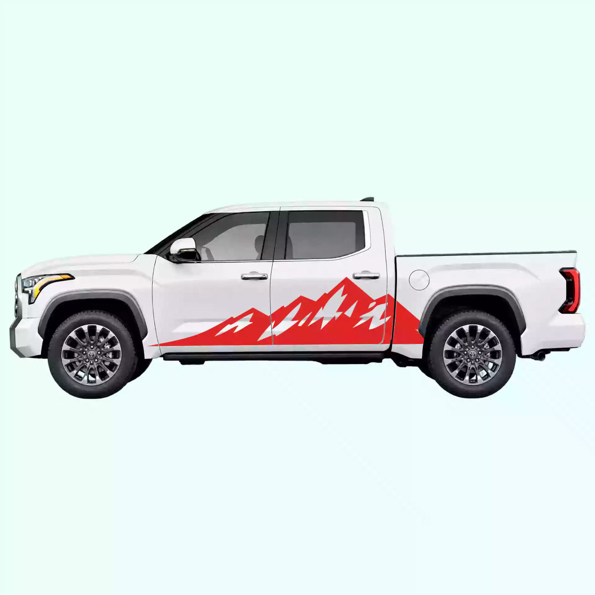 3rd Gen Toyota Tundra Peak Mountain Side Decals Vinyl Graphics Kit Red