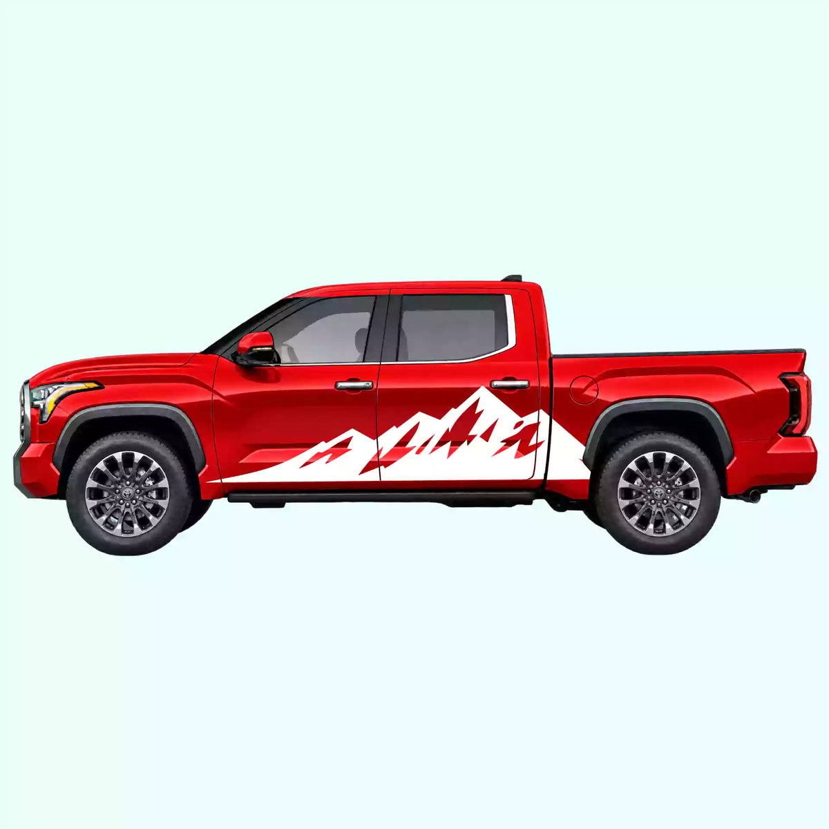 3rd Gen Toyota Tundra Peak Mountain Side Decals Vinyl Graphics Kit White