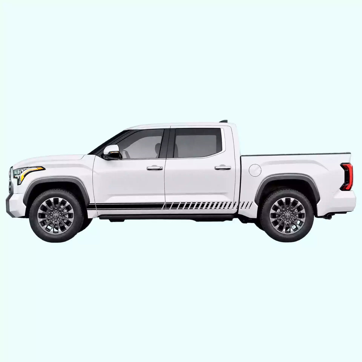 3rd Gen Toyota Tundra Pin Stripes Rocker Vinyl Graphics Kit Black