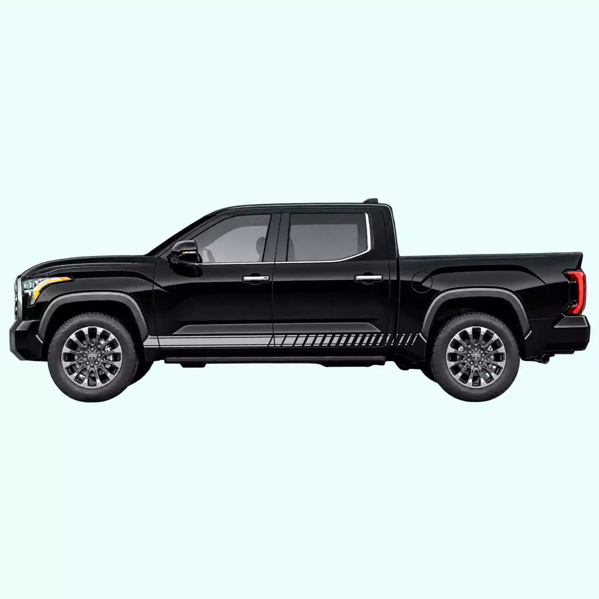 3rd Gen Toyota Tundra Pin Stripes Rocker Vinyl Graphics Kit Gray