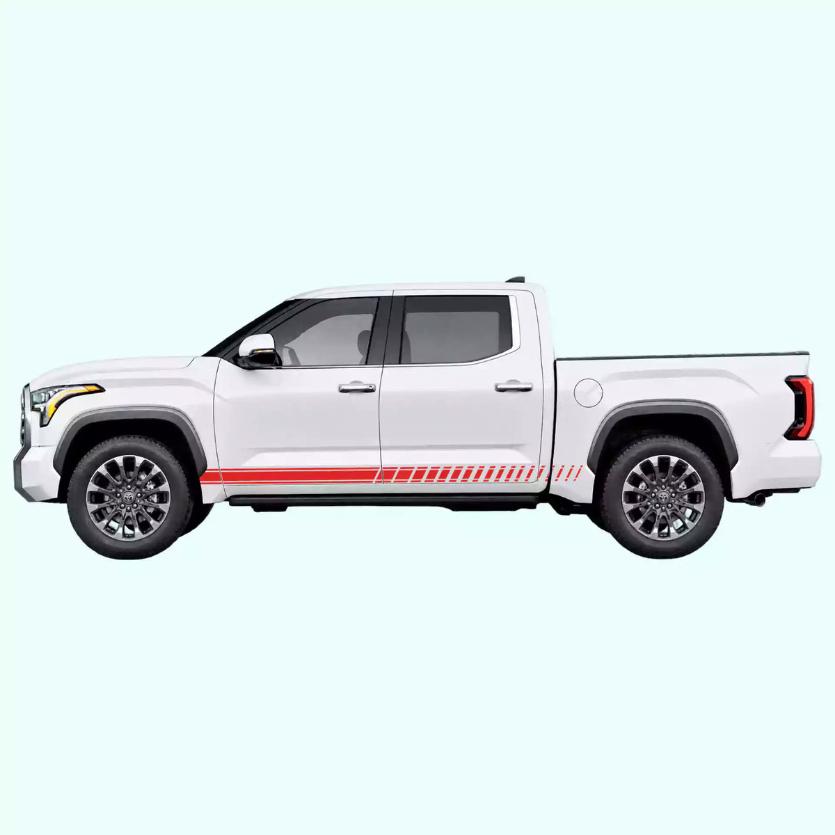 3rd Gen Toyota Tundra Pin Stripes Rocker Vinyl Graphics Kit Red