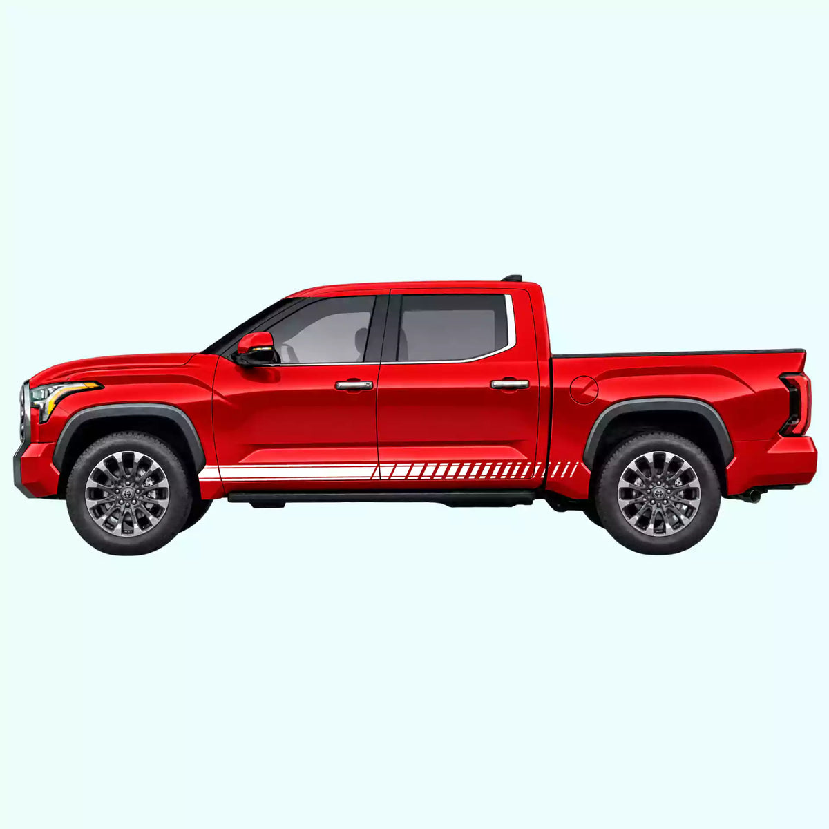 3rd Gen Toyota Tundra Pin Stripes Rocker Vinyl Graphics Kit White