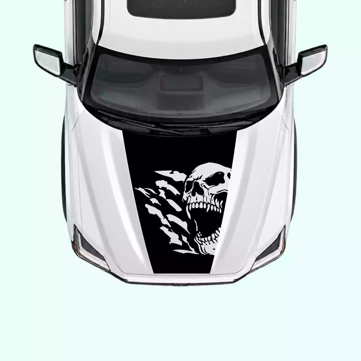3rd Gen Toyota Tundra Reaper Skull Hood Decal Vinyl Graphics Kit Black