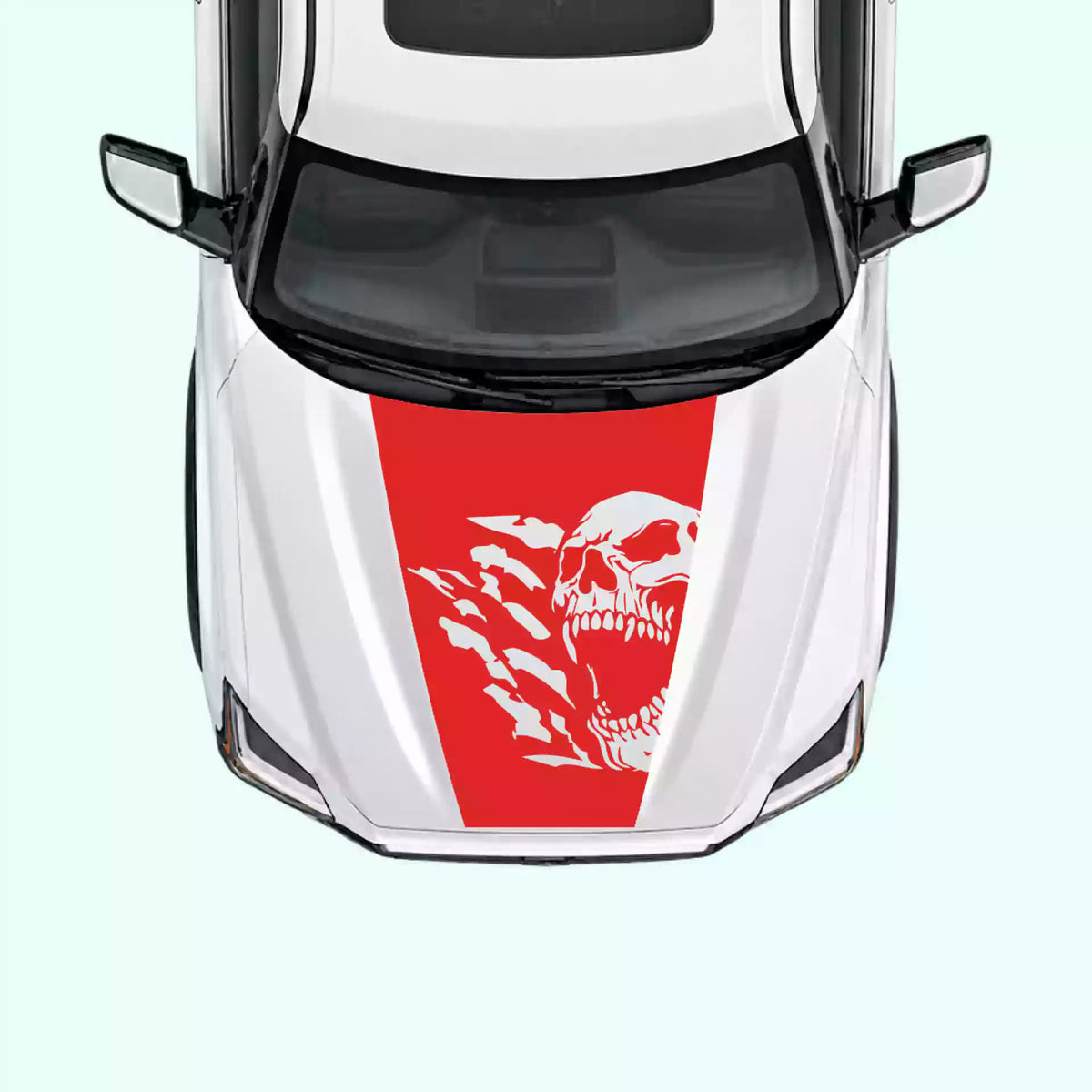 3rd Gen Toyota Tundra Reaper Skull Hood Decal Vinyl Graphics Kit Red
