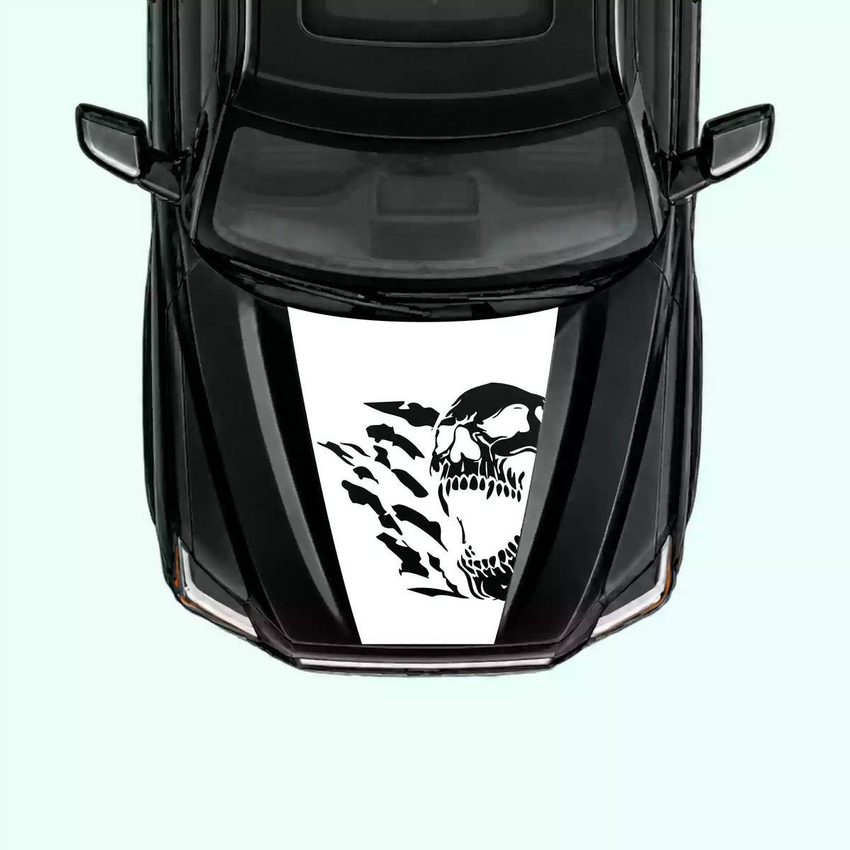 3rd Gen Toyota Tundra Reaper Skull Hood Decal Vinyl Graphics Kit White