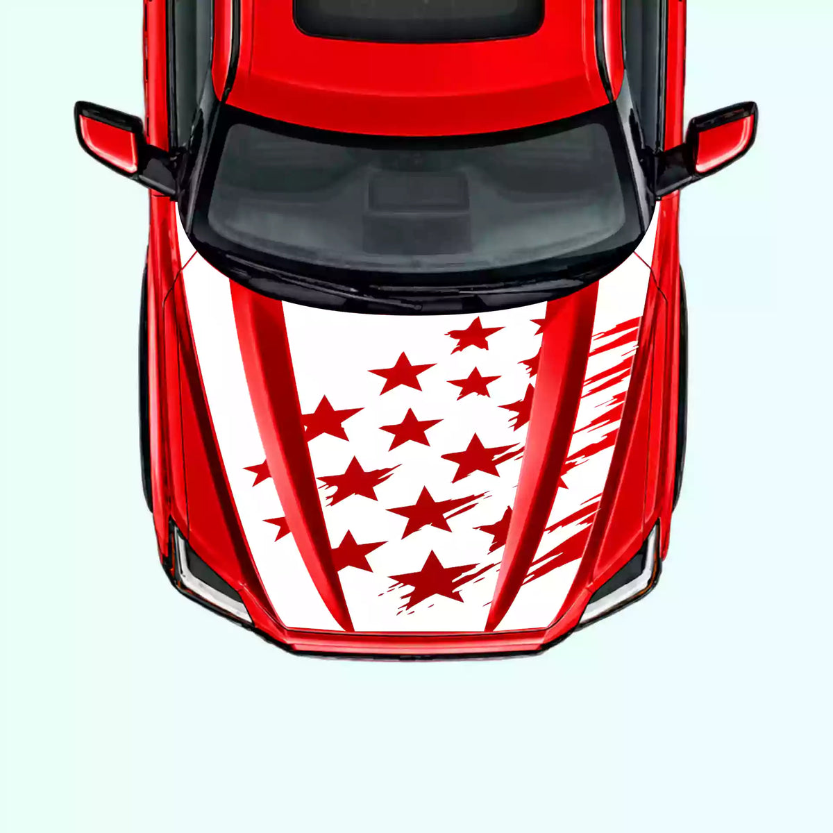 3rd Gen Toyota Tundra Shattered American Flag Hood Decal Vinyl Graphics Kit White