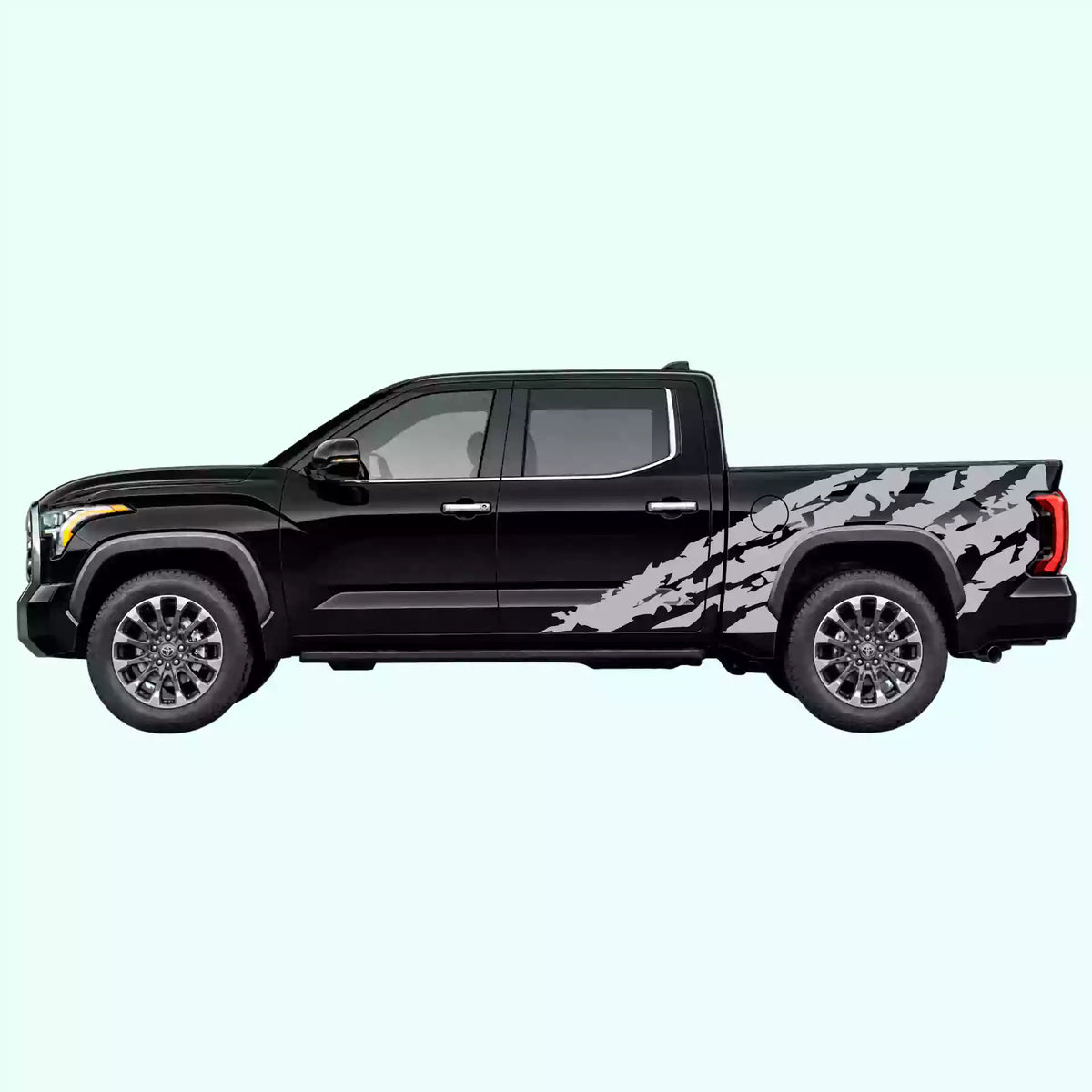 3rd Gen Toyota Tundra Shred Side Decals Vinyl Graphics Kit Gray