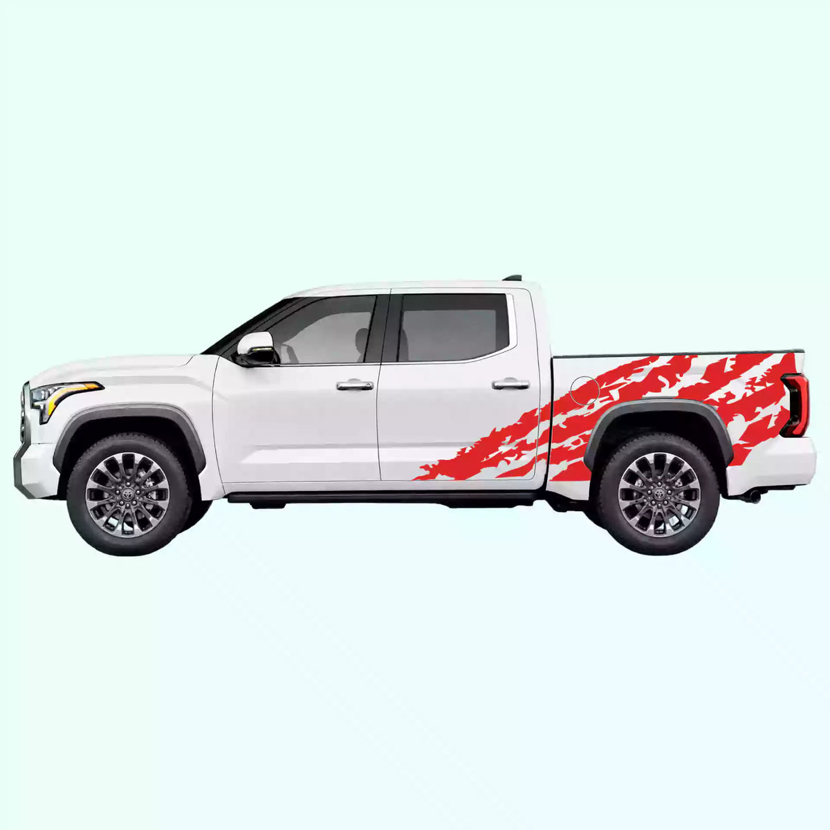 3rd Gen Toyota Tundra Shred Side Decals Vinyl Graphics Kit Red