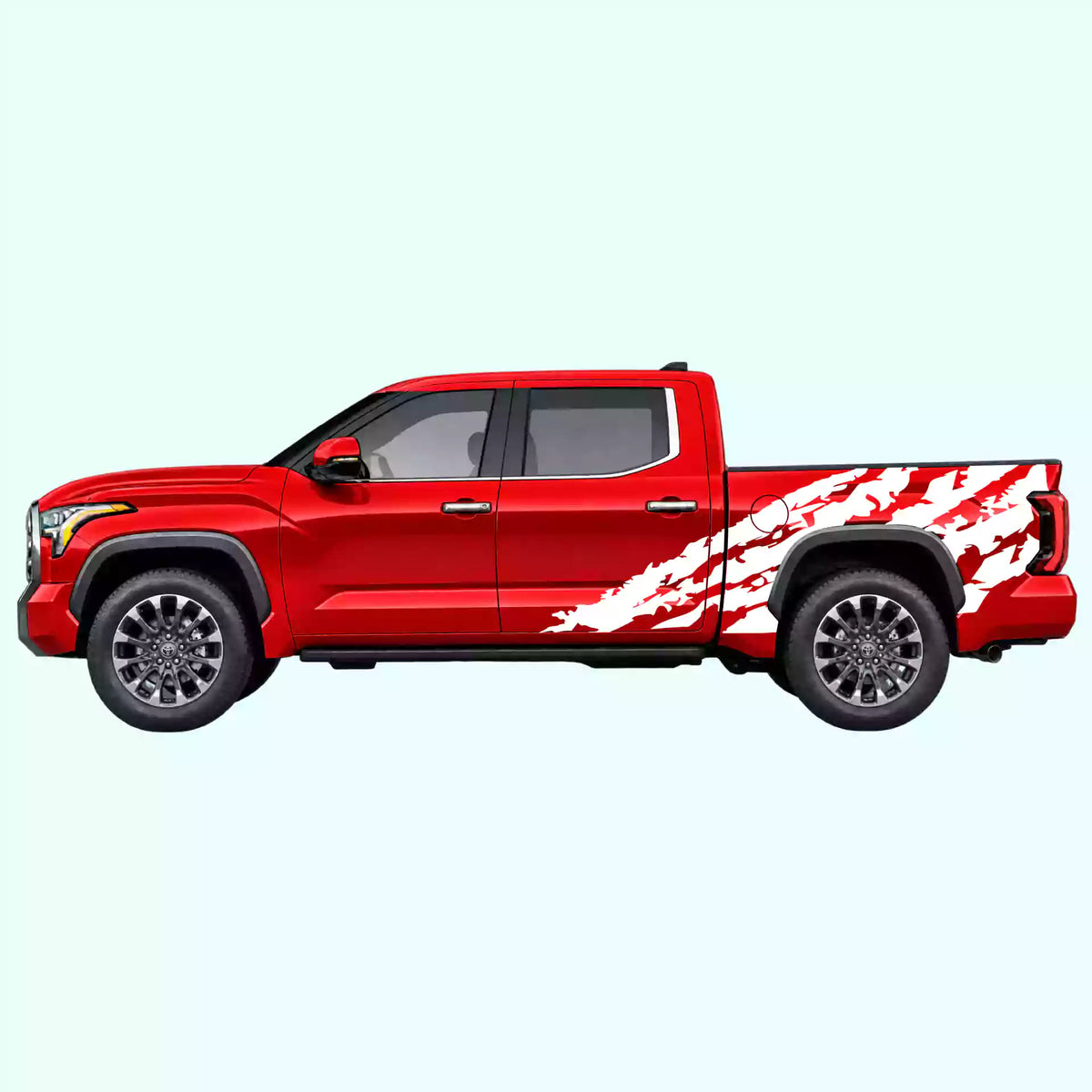 3rd Gen Toyota Tundra Shred Side Decals Vinyl Graphics Kit White
