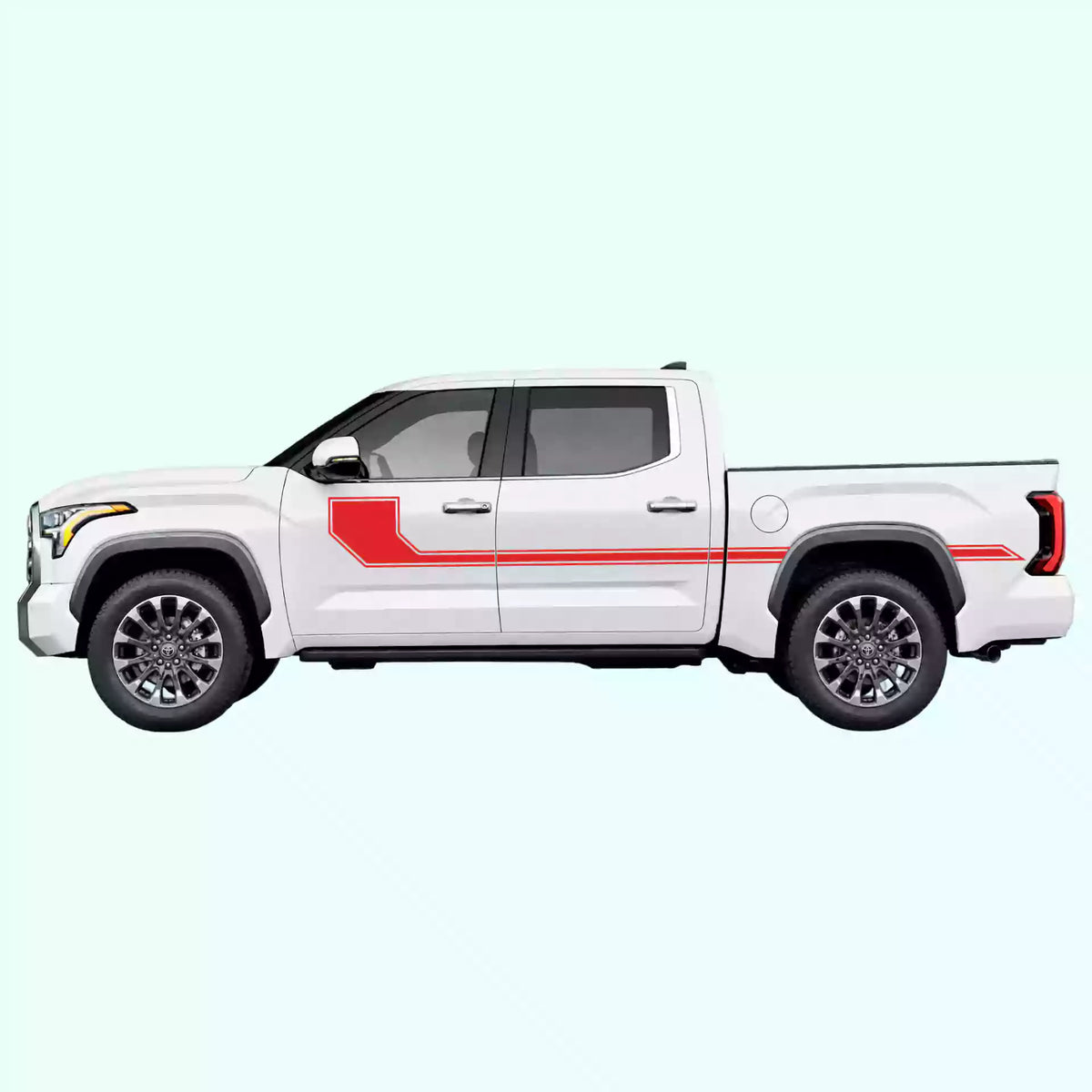 3rd Gen Toyota Tundra Side Line Stripes Vinyl Graphics Kit Red