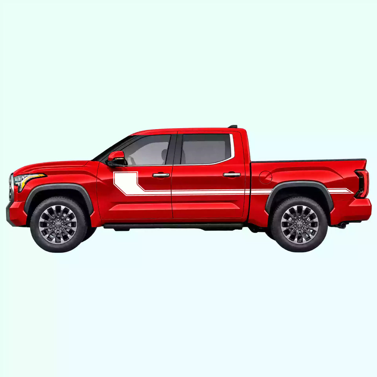 3rd Gen Toyota Tundra Side Line Stripes Vinyl Graphics Kit White