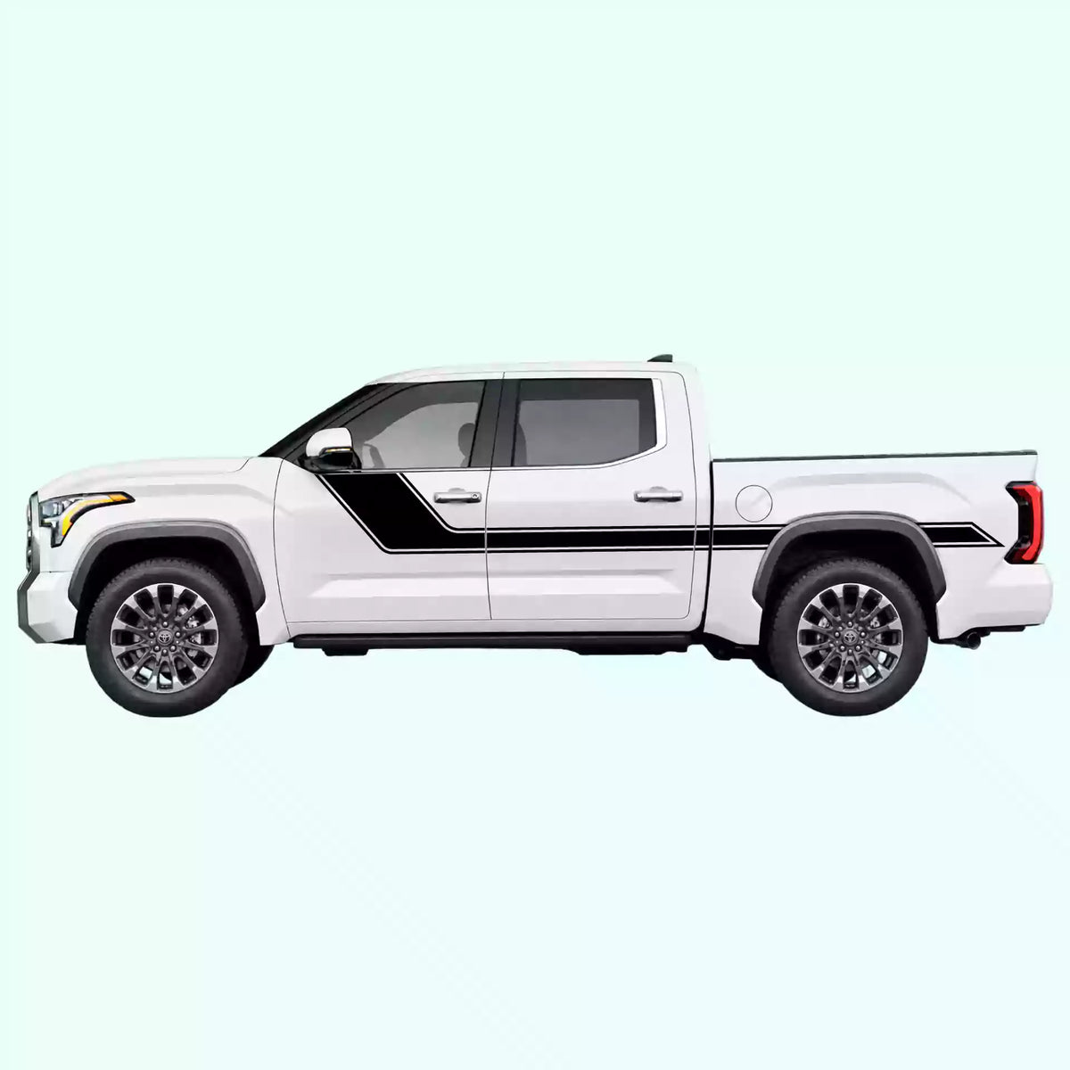 3rd Gen Toyota Tundra Side Rally Stripes Vinyl Graphics Kit Black