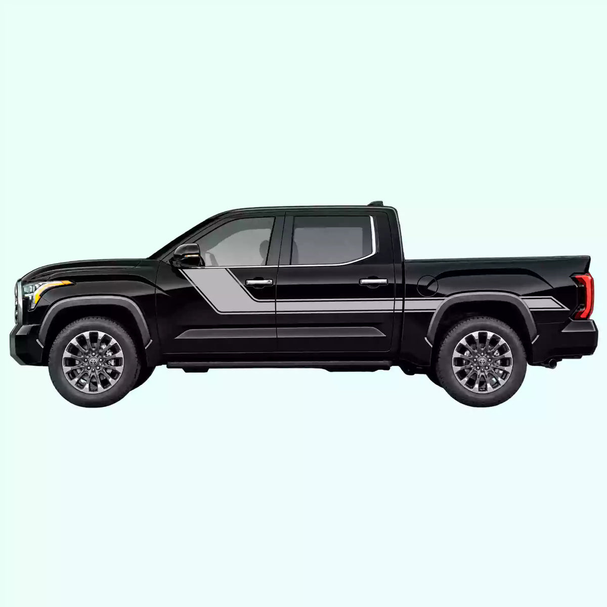 3rd Gen Toyota Tundra Side Rally Stripes Vinyl Graphics Kit Gray