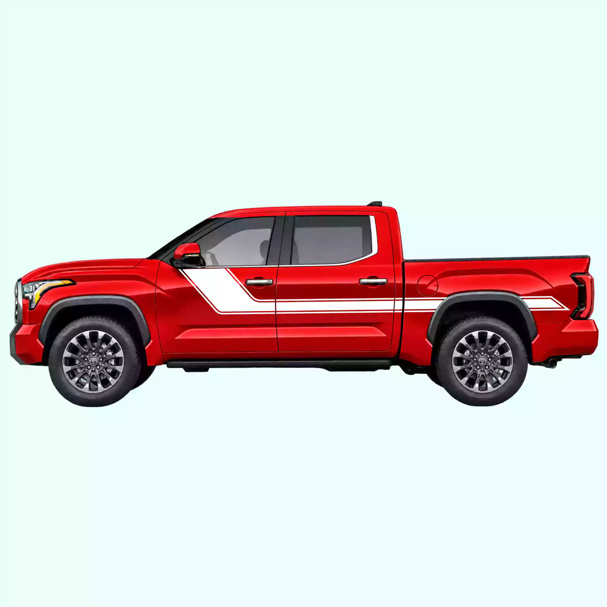 3rd Gen Toyota Tundra Side Rally Stripes Vinyl Graphics Kit White