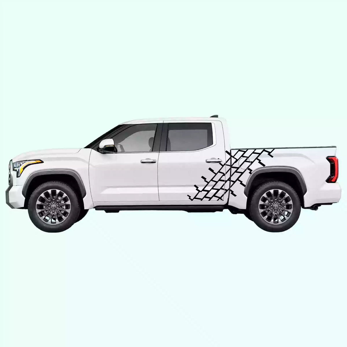 3rd Gen Toyota Tundra Tire Tread Side Decals Vinyl Graphics Kit Black