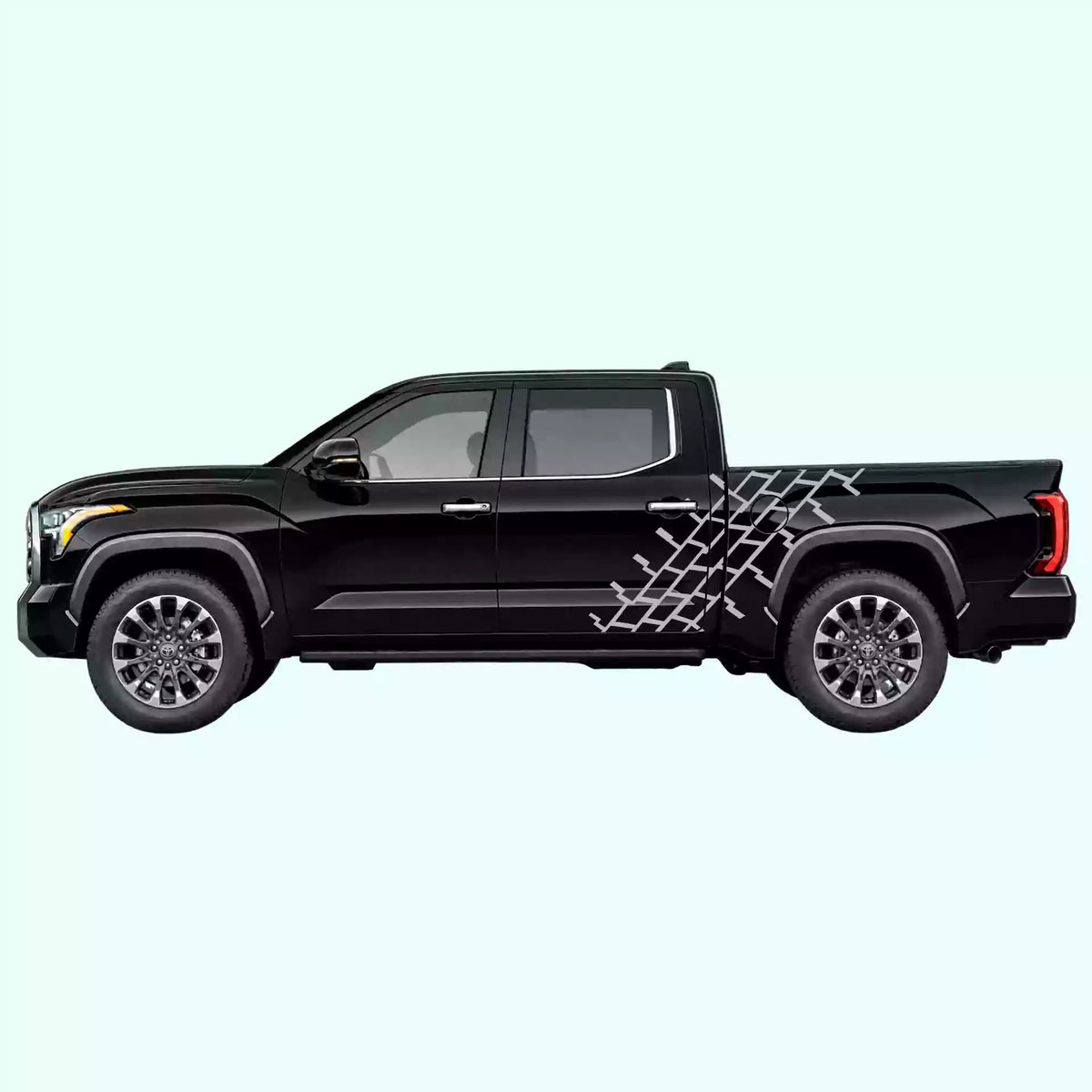 3rd Gen Toyota Tundra Tire Tread Side Decals Vinyl Graphics Kit Gray