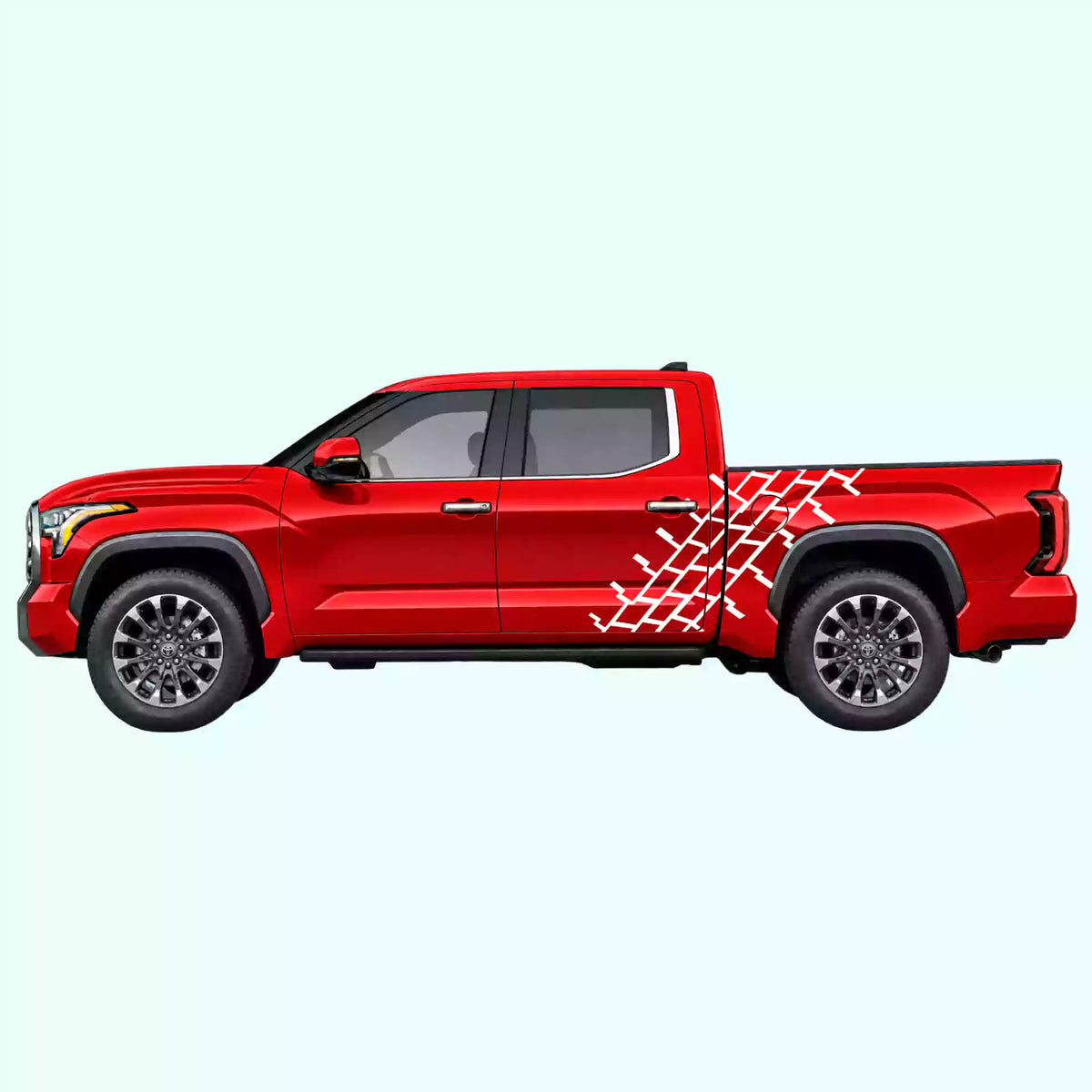3rd Gen Toyota Tundra Tire Tread Side Decals Vinyl Graphics Kit White