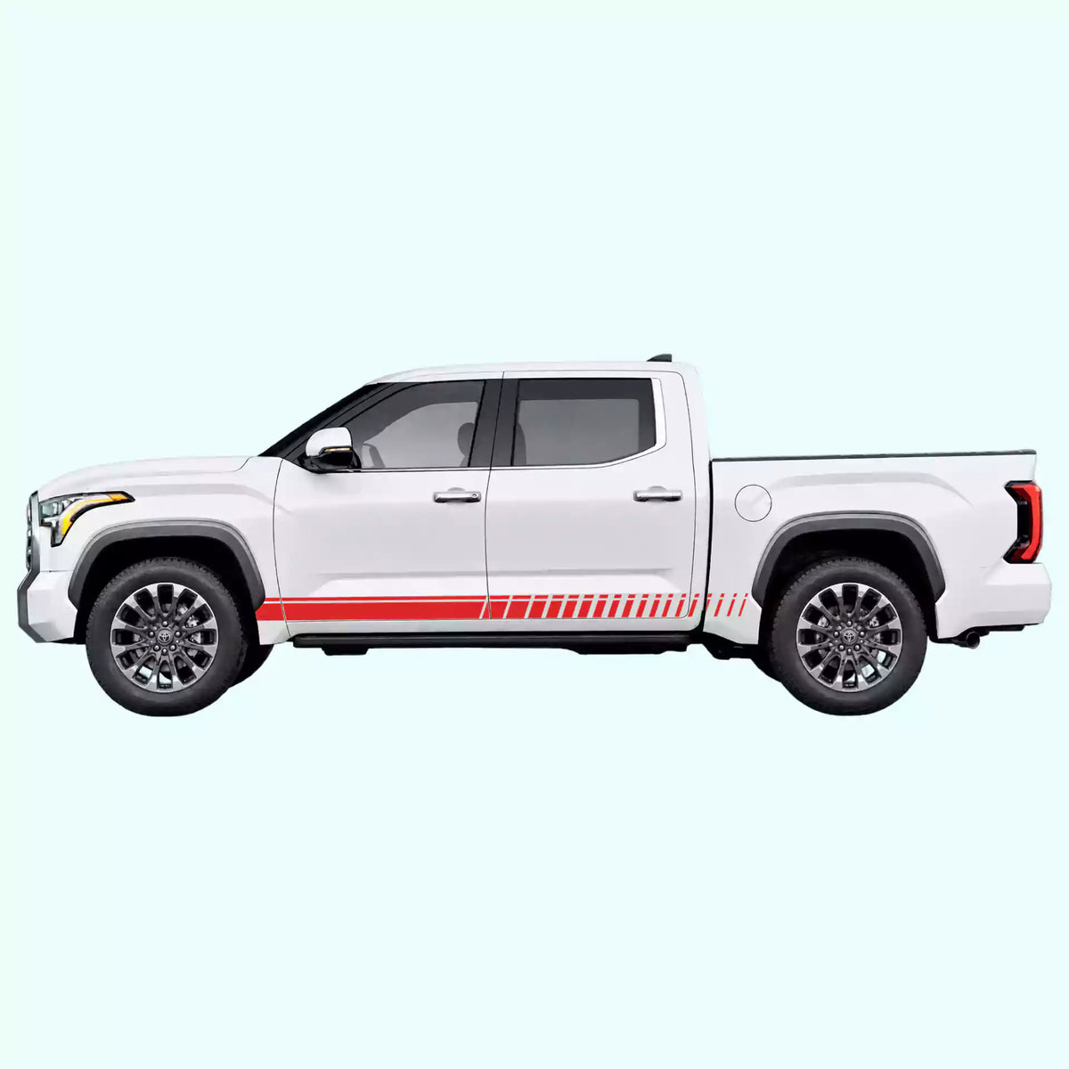 3rd Gen Toyota Tundra Top Pin Stripe Rocker Vinyl Graphics Kit Red