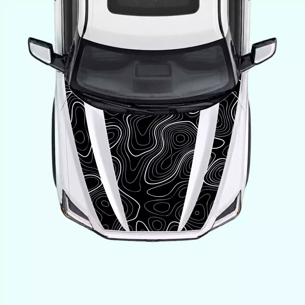 3rd Gen Toyota Tundra Topographic Map Hood Decal Vinyl Graphics Kit Black