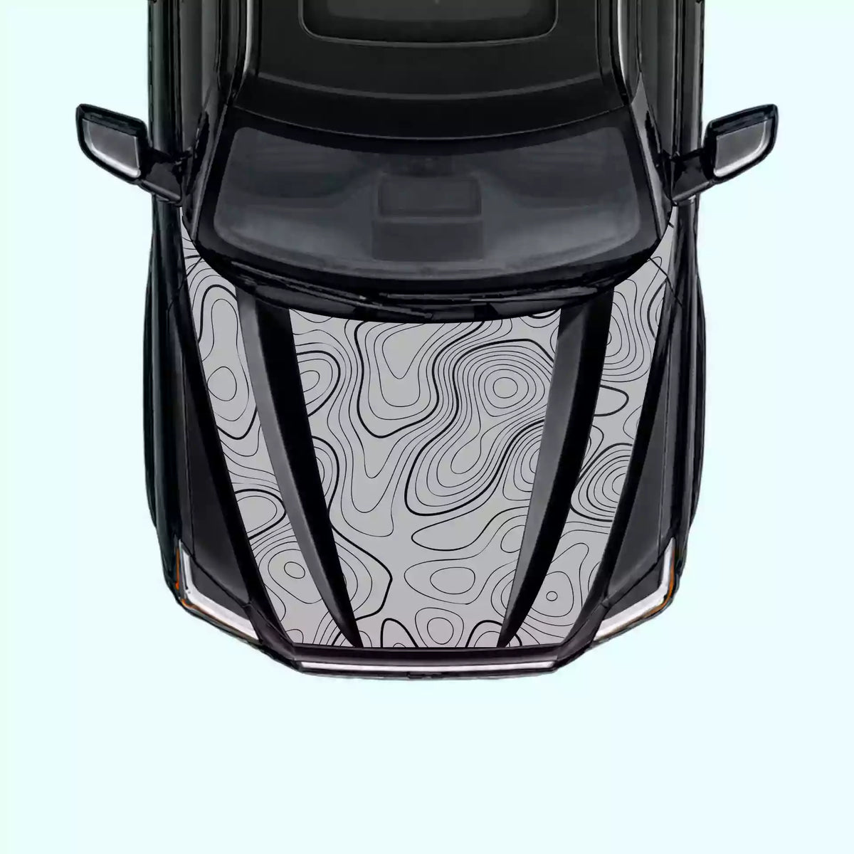 3rd Gen Toyota Tundra Topographic Map Hood Decal Vinyl Graphics Kit Gray