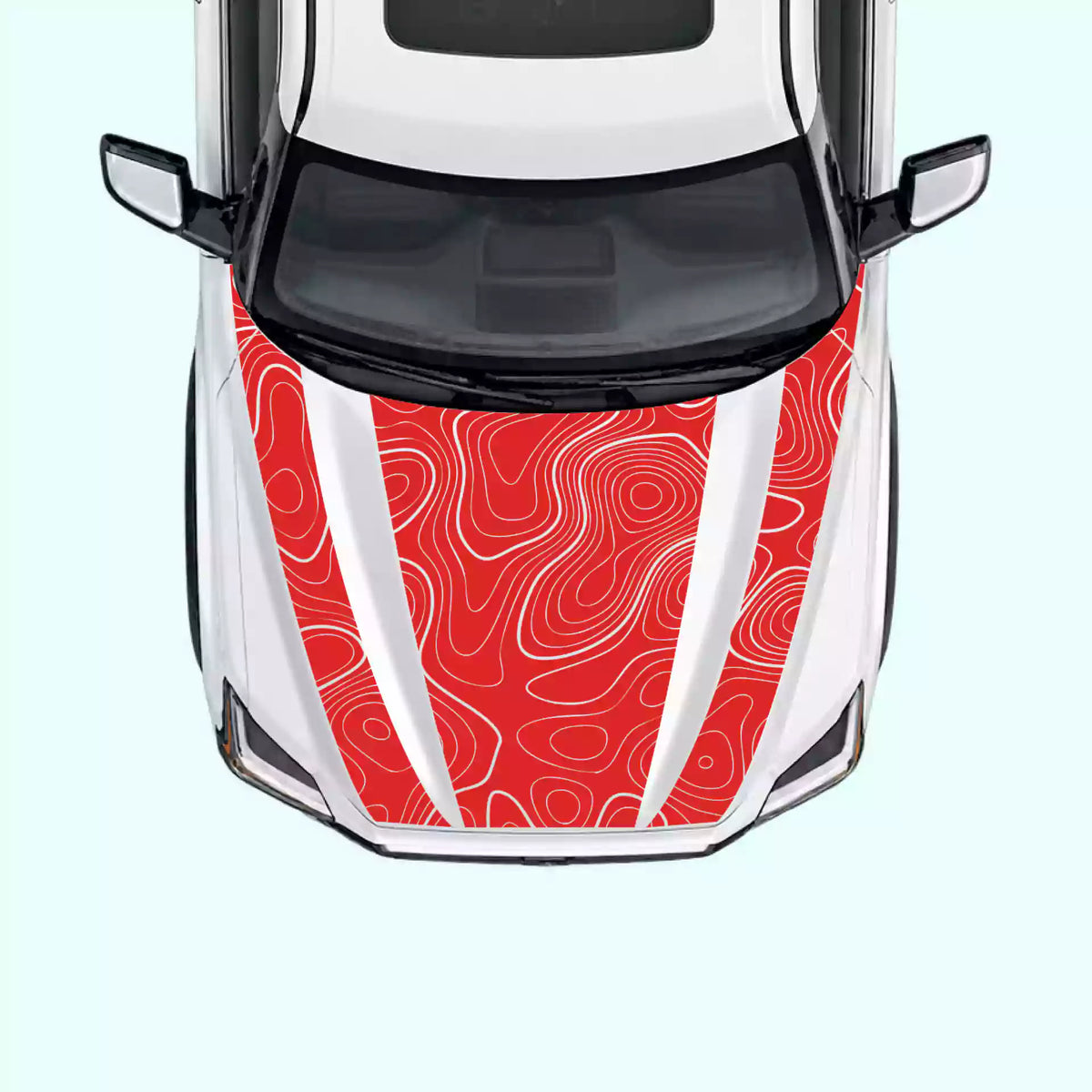 3rd Gen Toyota Tundra Topographic Map Hood Decal Vinyl Graphics Kit Red