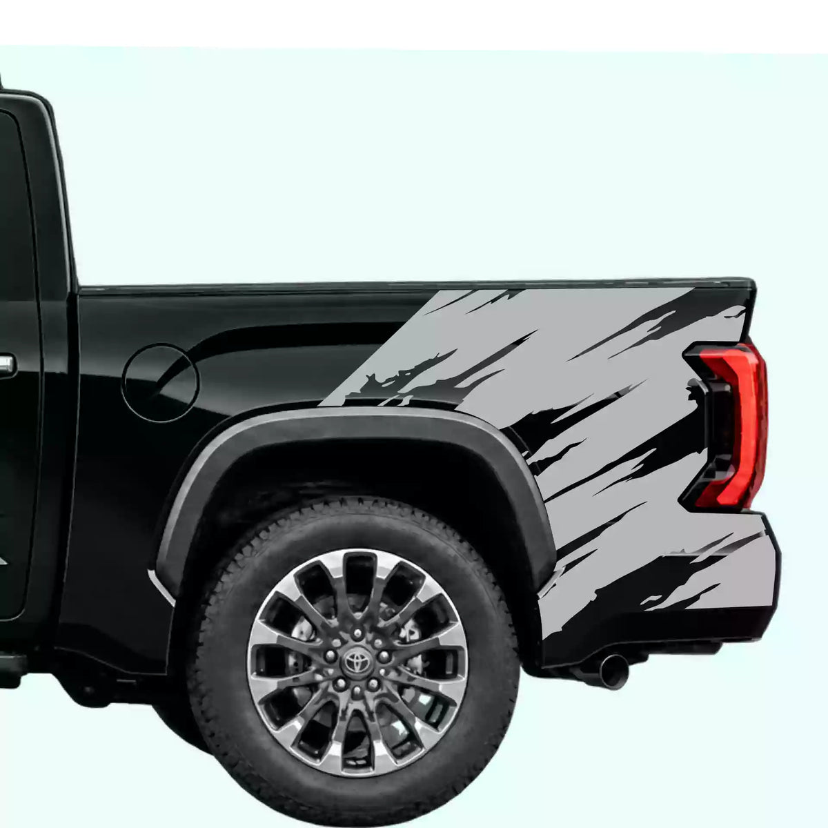 3rd Gen Toyota Tundra Torn Bed Decals Vinyl Graphics Kit Gray