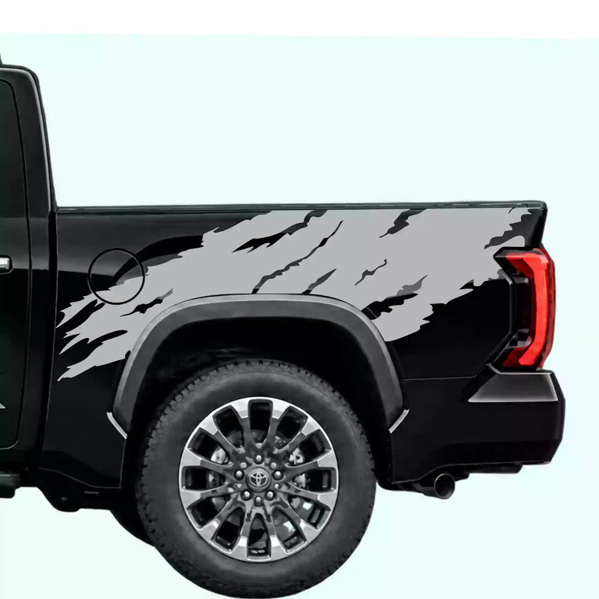 3rd Gen Toyota Tundra Torn Off Road Bed Decals Vinyl Graphics Kit Gray