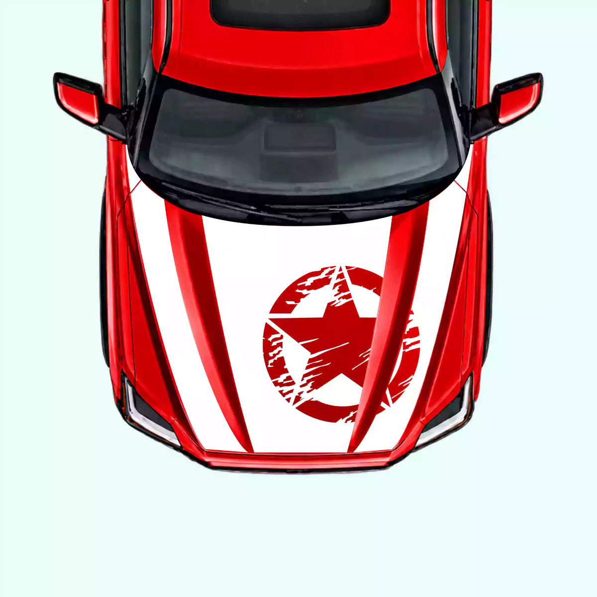 3rd Gen Toyota Tundra Torn Star Hood Decal Vinyl Graphics Kit White