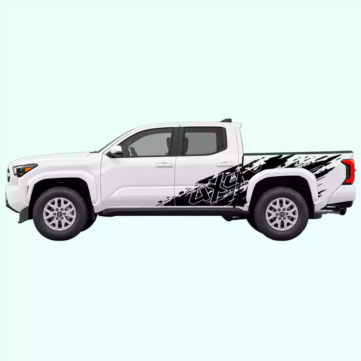 4th Gen Toyota Tacoma 4x4 Mud Splash Side Decals Vinyl Graphics Kit Black