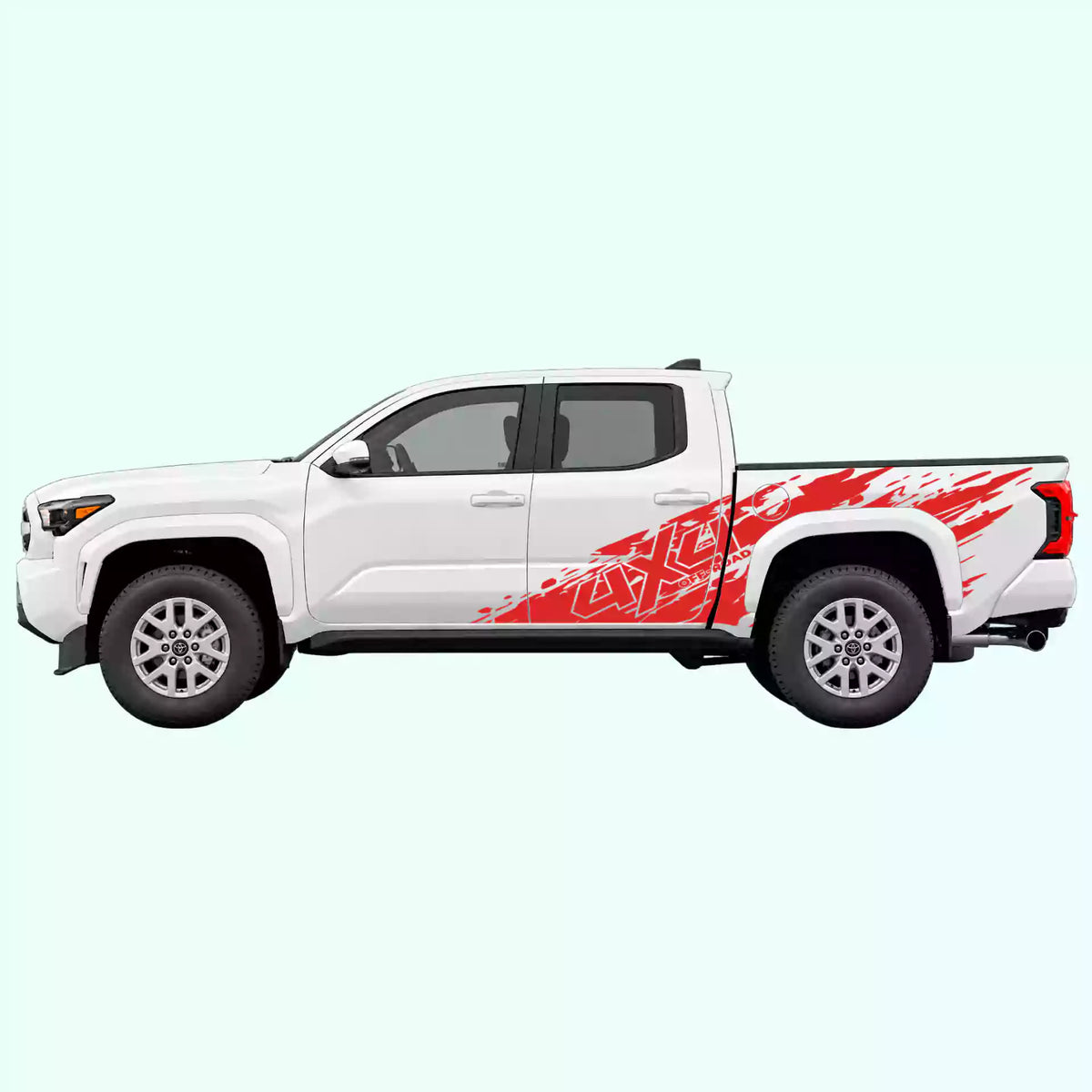 4th Gen Toyota Tacoma 4x4 Mud Splash Side Decals Vinyl Graphics Kit Red