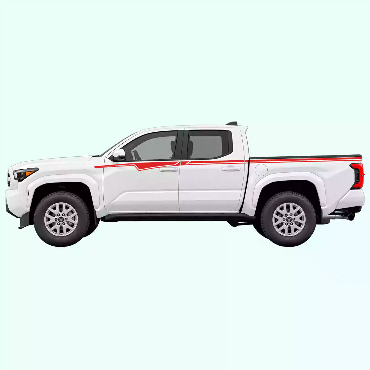 4th Gen Toyota Tacoma Belt Line Side Decals Vinyl Graphics Kit Red