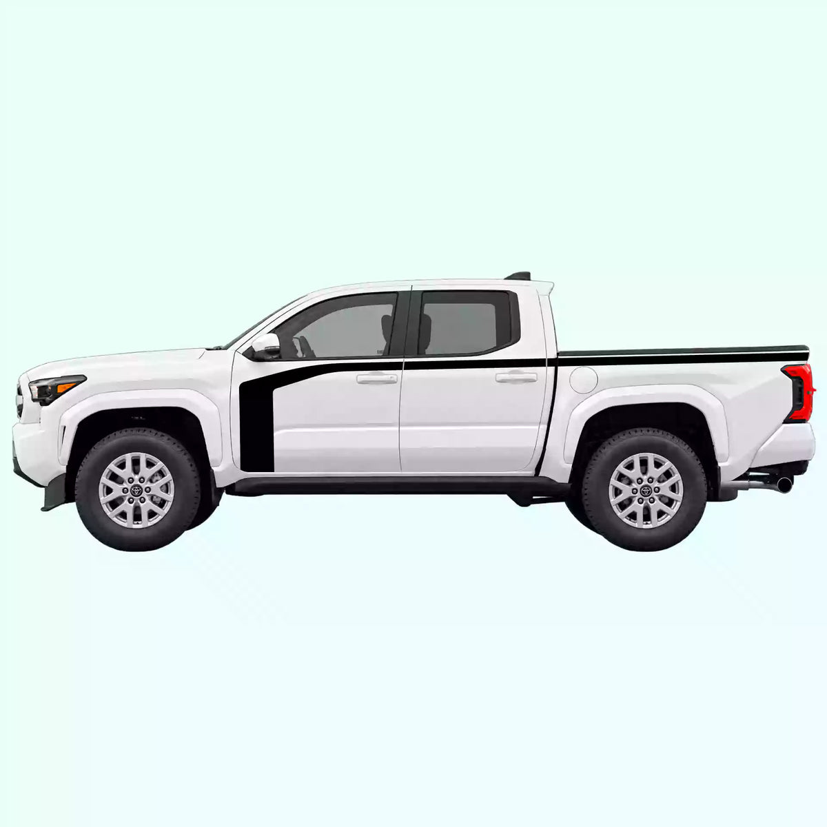 4th Gen Toyota Tacoma Hockey Stick Side Stripes Vinyl Graphics Kit Black