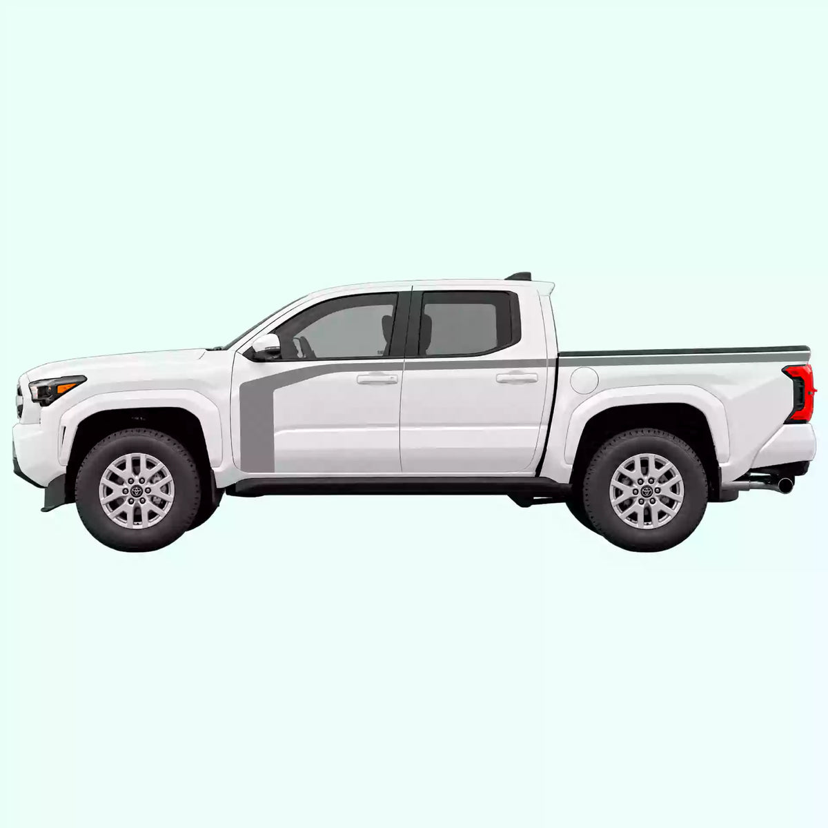 4th Gen Toyota Tacoma Hockey Stick Side Stripes Vinyl Graphics Kit Gray