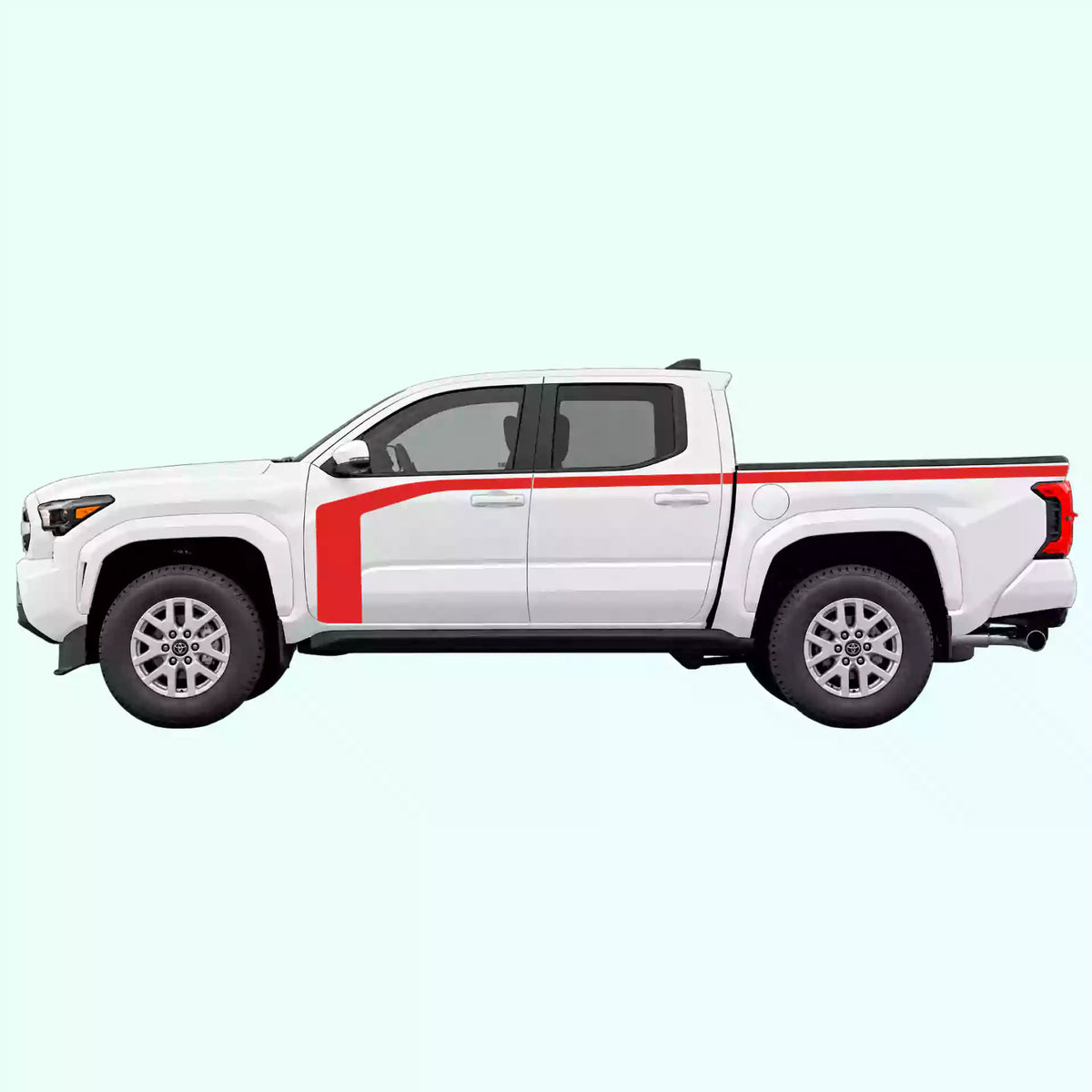 4th Gen Toyota Tacoma Hockey Stick Side Stripes Vinyl Graphics Kit Red