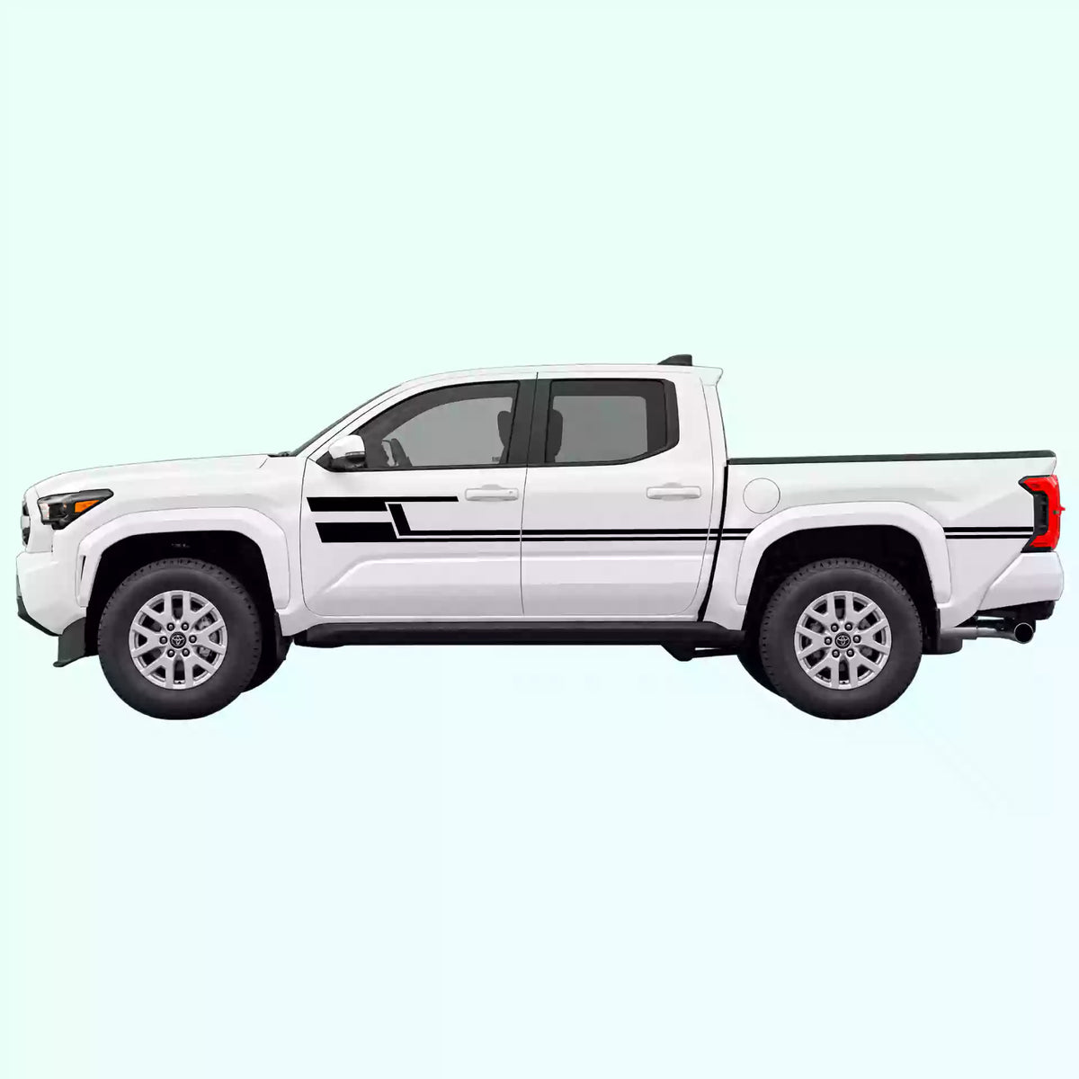 4th Gen Toyota Tacoma Liner Side Stripes Vinyl Graphics Kit Black 