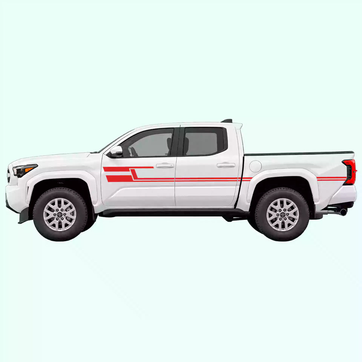4th Gen Toyota Tacoma Liner Side Stripes Vinyl Graphics Kit Red