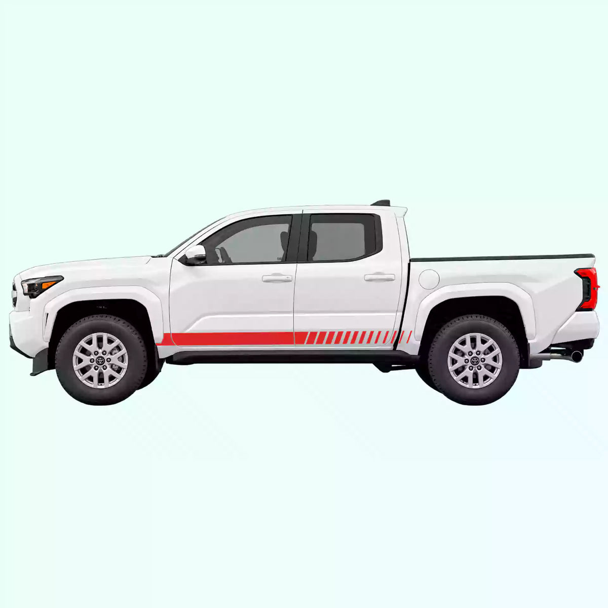 4th Gen Toyota Tacoma Lower Side Stripes Vinyl Graphics Kit Red