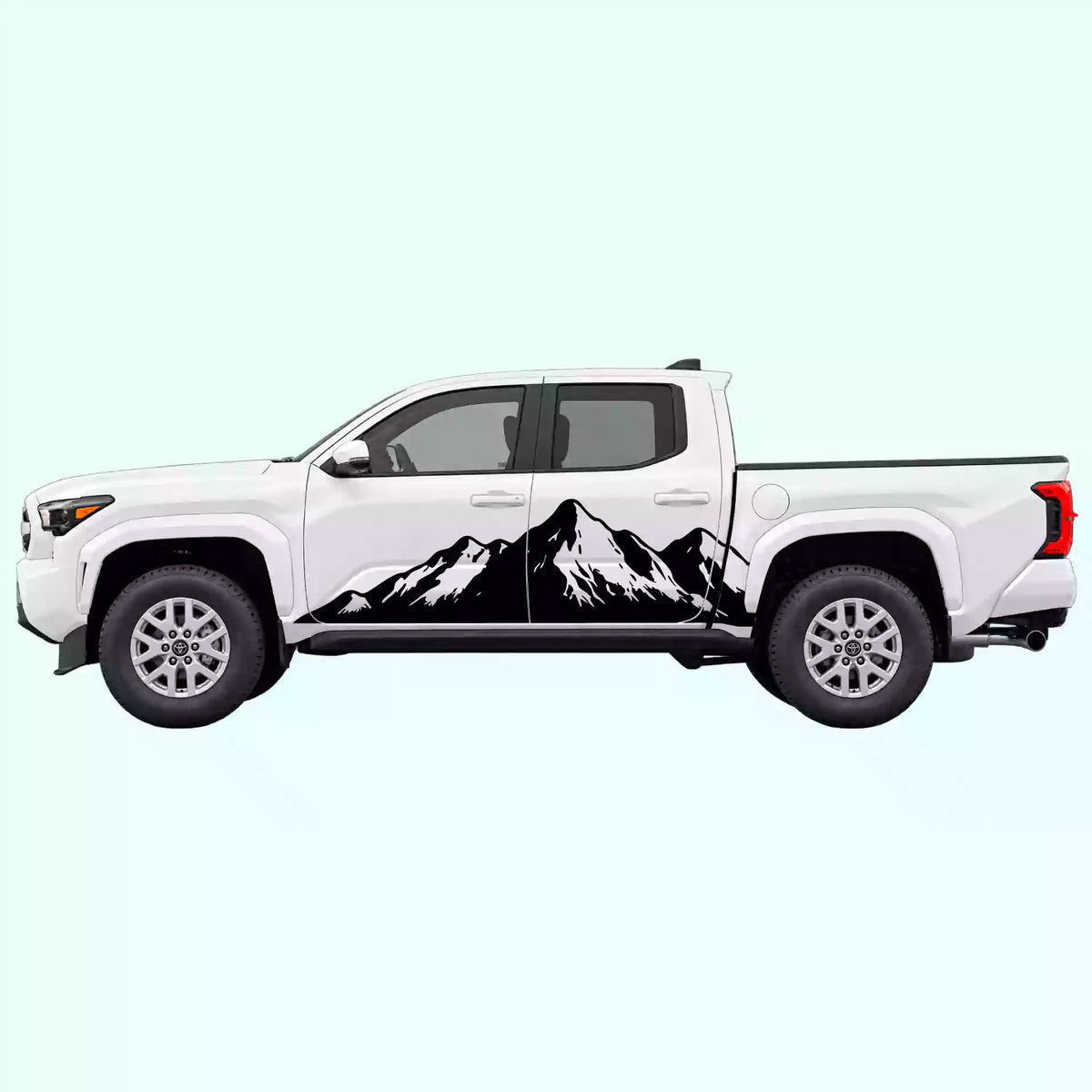 4th Gen Toyota Tacoma Mountain Range Side Decals Vinyl Graphics Kit Black