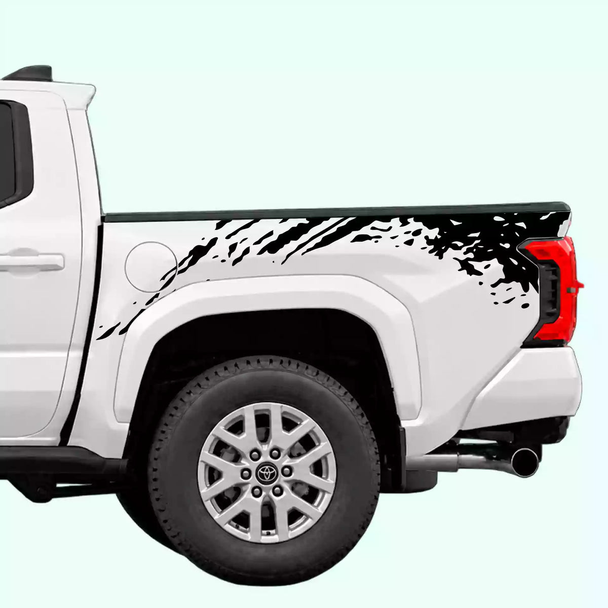 4th Gen Toyota Tacoma Mud Splash Bed Decals Vinyl Graphics Kit Black