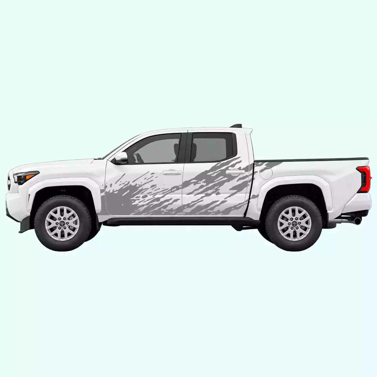4th Gen Toyota Tacoma Mud Splash Side Decals Vinyl Graphics Kit Gray