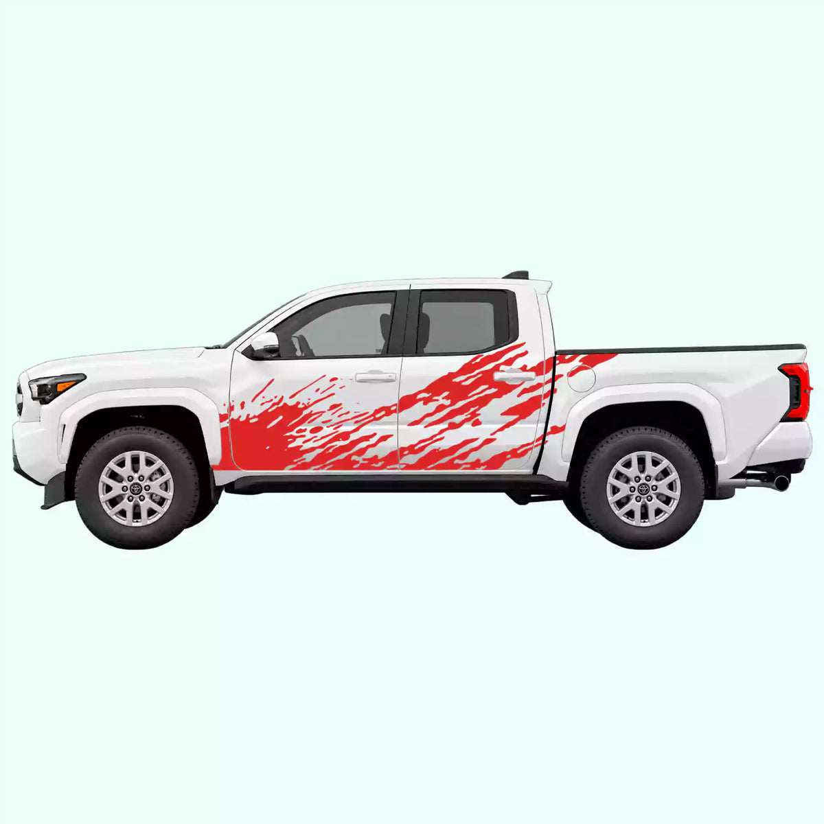 4th Gen Toyota Tacoma Mud Splash Side Decals Vinyl Graphics Kit Red