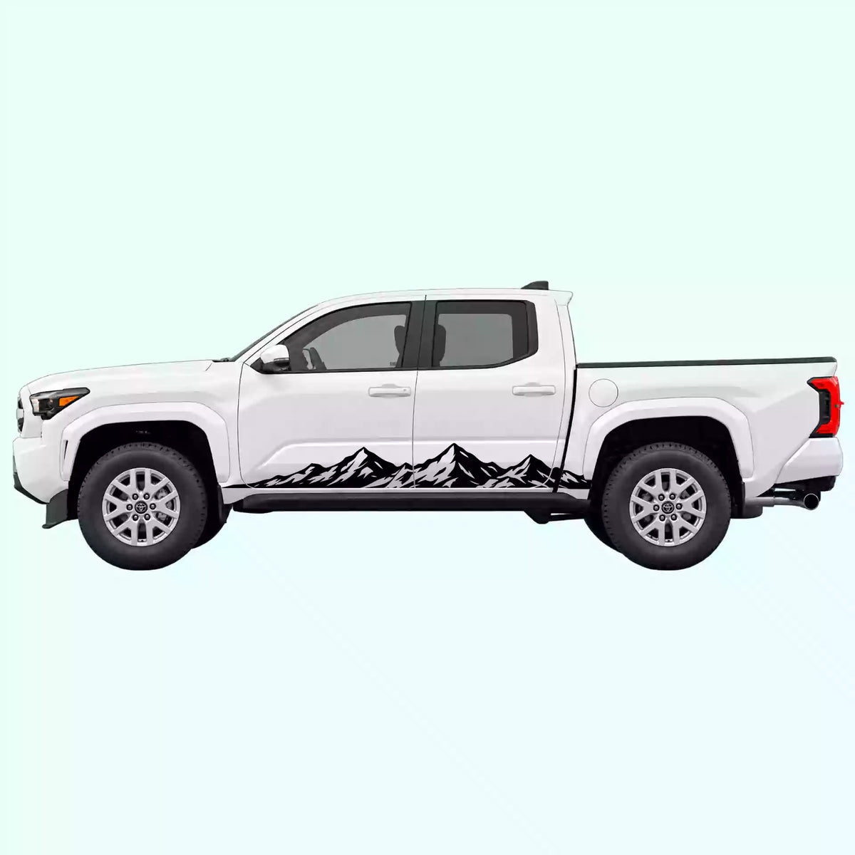 4th Gen Toyota Tacoma Peak Mountain Rocker Stripes Vinyl Graphics Kit Black