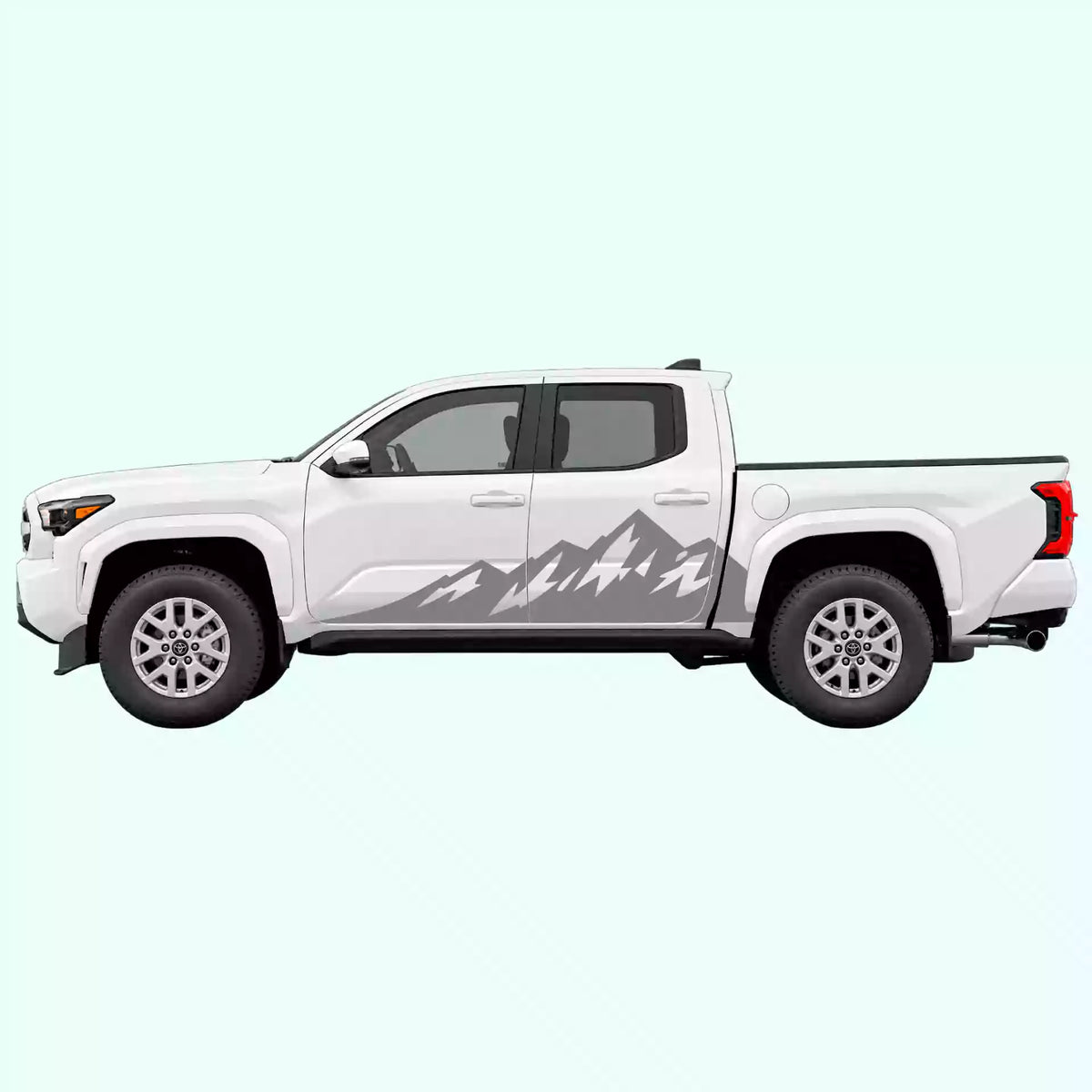 4th Gen Toyota Tacoma Peak Mountain Side Decals Vinyl Graphics Kit Gray