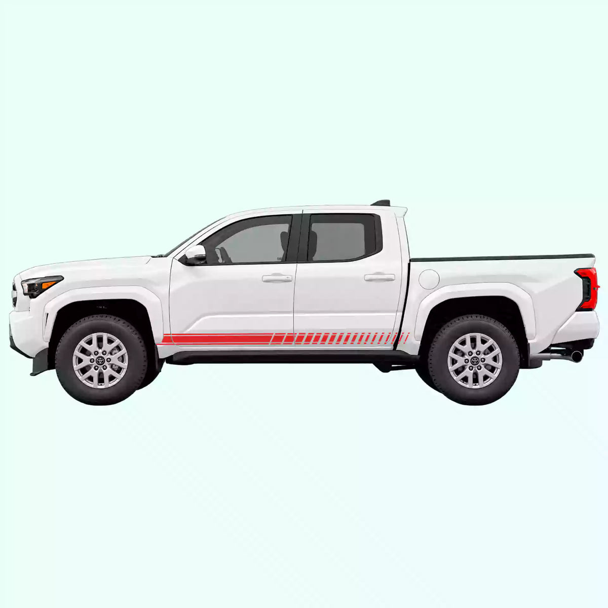 4th Gen Toyota Tacoma Pin Stripes Rocker Vinyl Graphics Kit Red